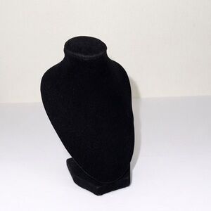 Small Black Velvet Jewelry Display Bust Necklace Stand Countertop Holder
